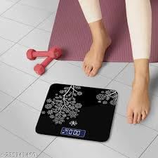 Get toys Floral Digital Bathroom Weighing Scale with LCD Panel & Thick Tempered Glass, Electronic Weight Machine for Human Body - 2 Year Warranty