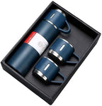 Stainless Steel Vacuum Flask Set with 2 Cups Flask Combo Keeps Liquid Tea Coffee Cold Hot Bottle Drink Water Flask Bottle 500ml Vacuum Insulated Bottle (Multicolor)
