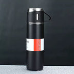 Stainless Steel Vacuum Flask Set with 2 Cups Flask Combo Keeps Liquid Tea Coffee Cold Hot Bottle Drink Water Flask Bottle 500ml Vacuum Insulated Bottle (Multicolor)