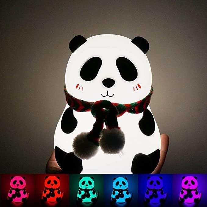 Panda Night Lamp Silicone Touch Color Changing LED Rechargeable Night Light for Kids, Gifts for Girls & Boys | Cute Unisex Bedroom Decor | Valentine Special | Soft BPA-Free | Nightlight