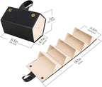 5-Slot Travel Sunglasses Organizer, Foldable Eyeglasses Case, Portable Eyewear Storage for Men & Women