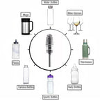 Long Handle Silicone Bottle Cleaner Brush for Washing Water Bottle, Solution Bottle, Mug. Cleaning Brush ((Pack of 1) (Color - Grey))