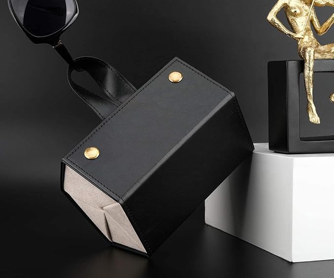 5-Slot Travel Sunglasses Organizer, Foldable Eyeglasses Case, Portable Eyewear Storage for Men & Women