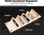 5-Slot Travel Sunglasses Organizer, Foldable Eyeglasses Case, Portable Eyewear Storage for Men & Women