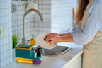 3 in 1 Soap Pump Dispenser Dish Soap Liquid Dispenser Sponge Holder Dish Soap Pump Dispenser for Kitchen Sink Countertop Kitchen Bathroom (Multi-Color)
