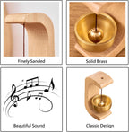 Magnetic Door Chime Bell, Wooden Shopkeepers Bell for Door Opening - Ding Ding Sound