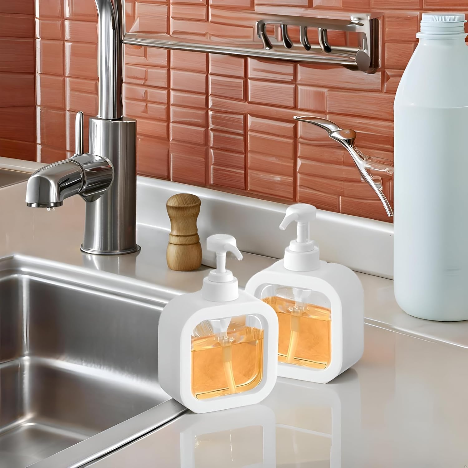 BENAVJI Outdoor Living Liquid Soap Dispenser, 300ml, Multipurpose Refillable Plastic Pump for Hand Wash, Dish Wash, Shampoo, Kitchen, Bathroom, and Household Use Pack of 1