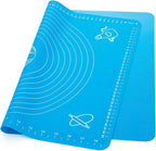 Silicone Baking Mat, Extra Thick Large Non Stick Pastry Mat Sheet for Dough Pie Crust Rolling Mats (Blue, M-16''(W)*20''(L))