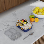 Only 1 Sales 3 Compartment Stainless Steel Lunch Box, Leakage Proof Lunch Box for School Kids and Adults Pack of 1 (Multi Color) 750ML